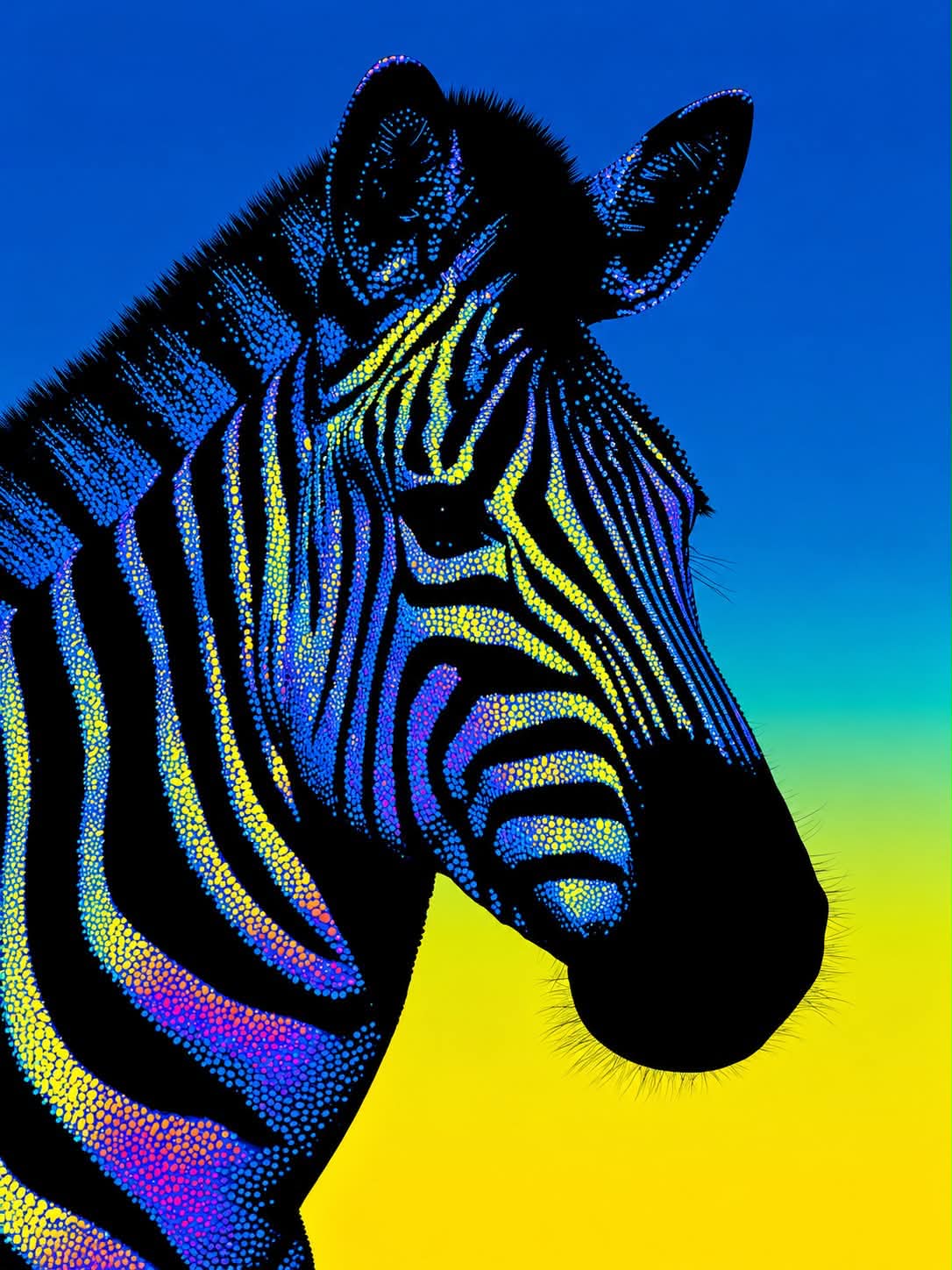 Neon Psychedelic Animal Artwork output 5