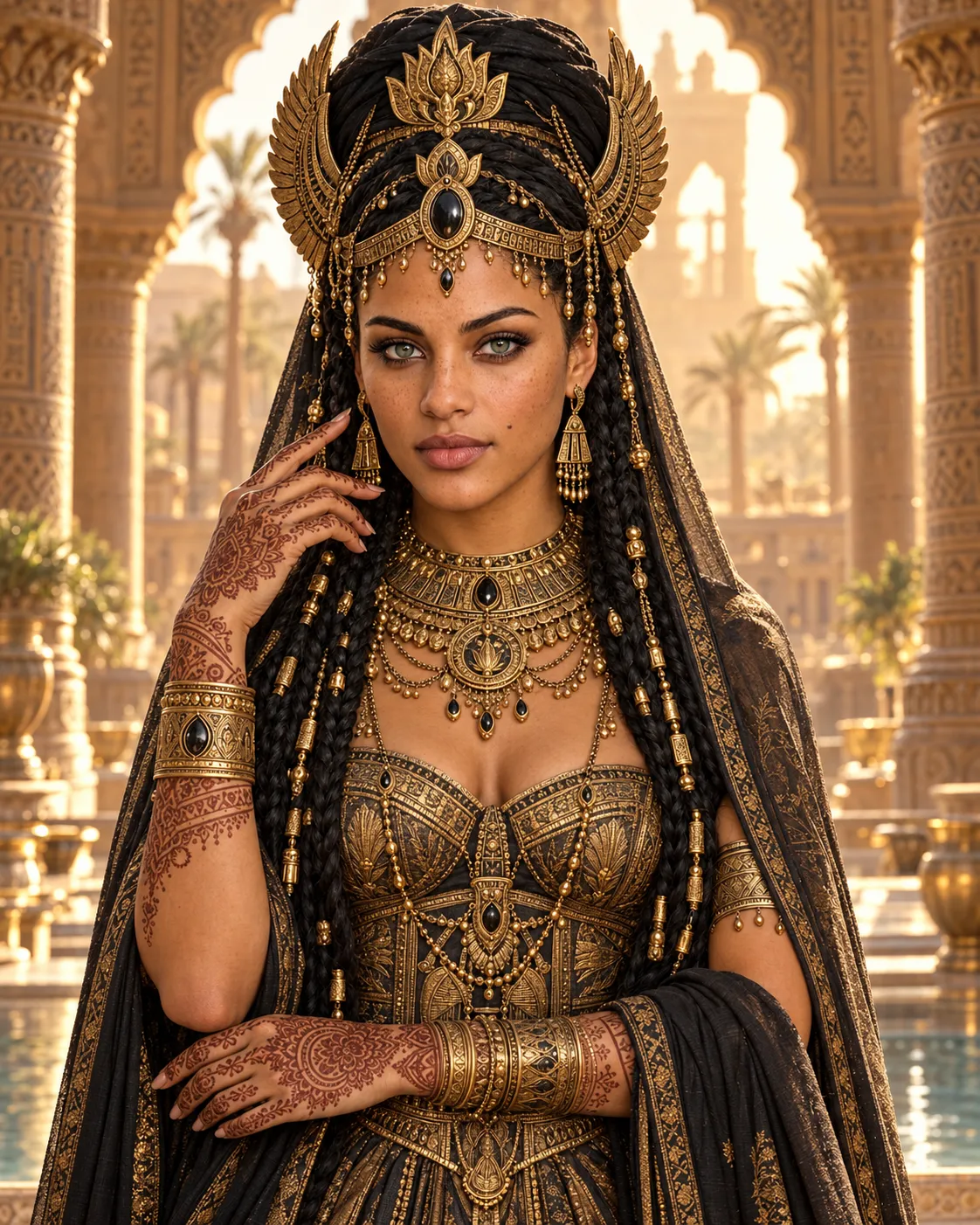 Photorealistic Desert Empress Portrait output 1