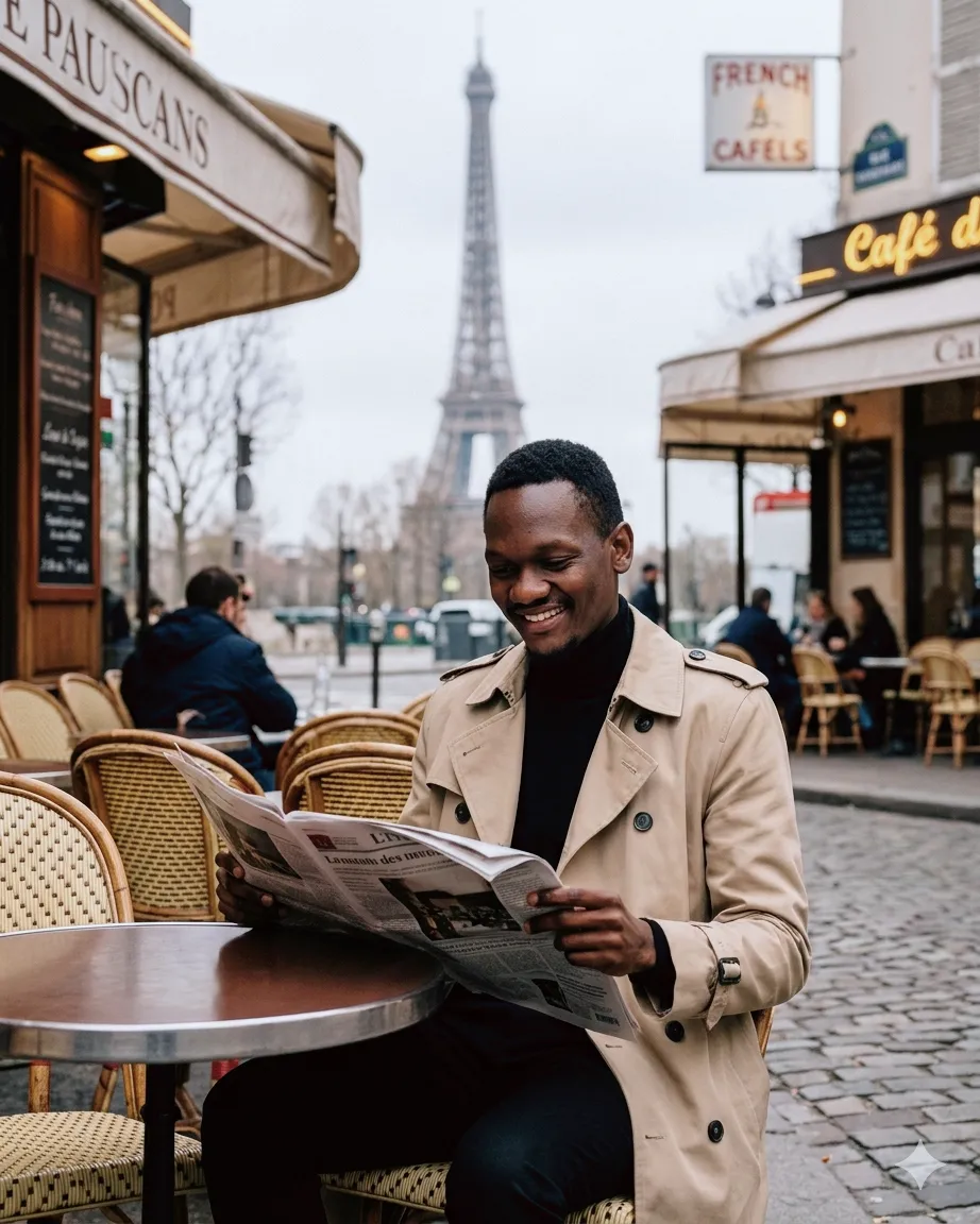 Parisian Café Gentleman Lifestyle Portrait output 2