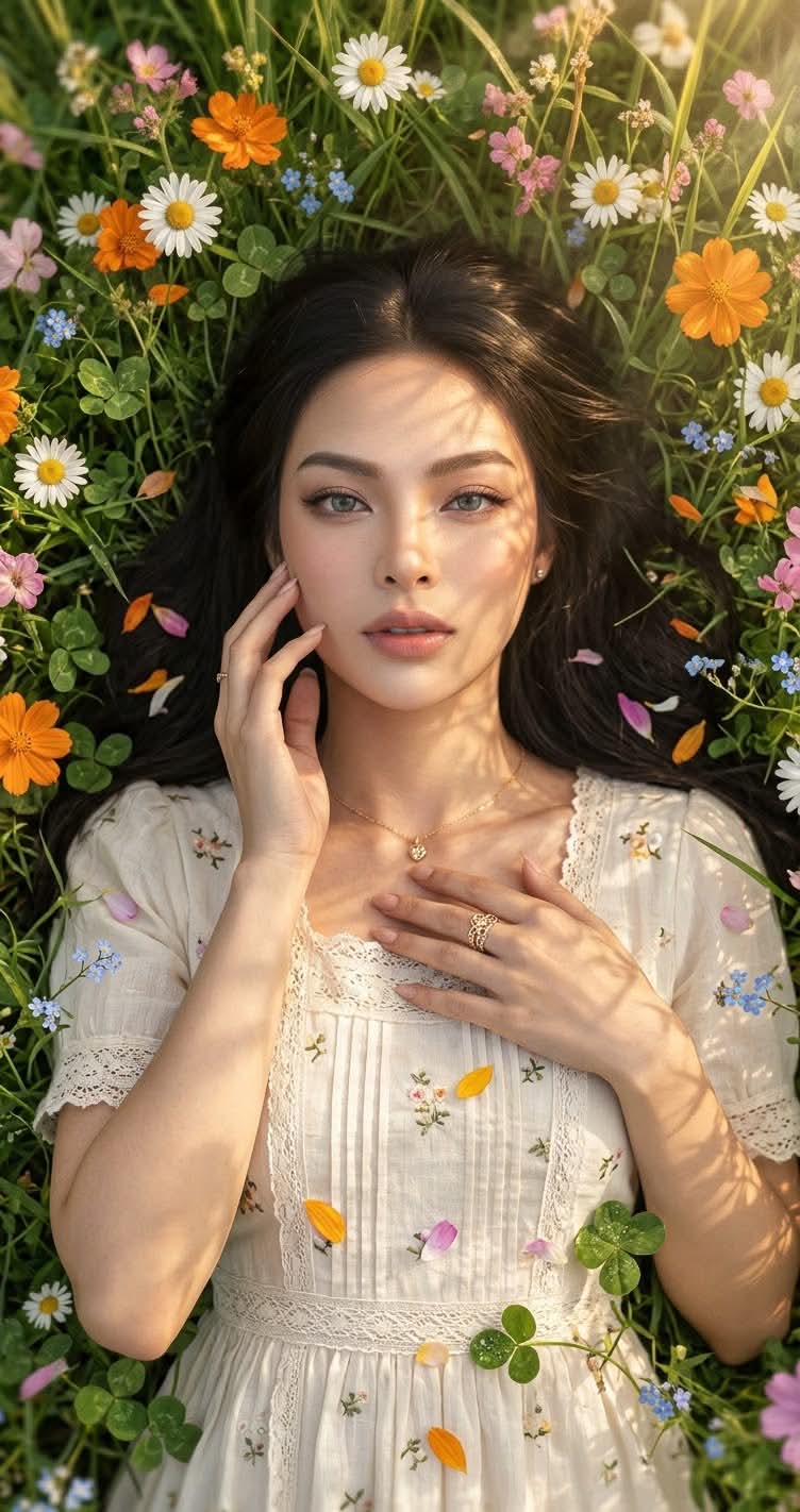 Woman in a Wildflower Meadow Portrait output 4