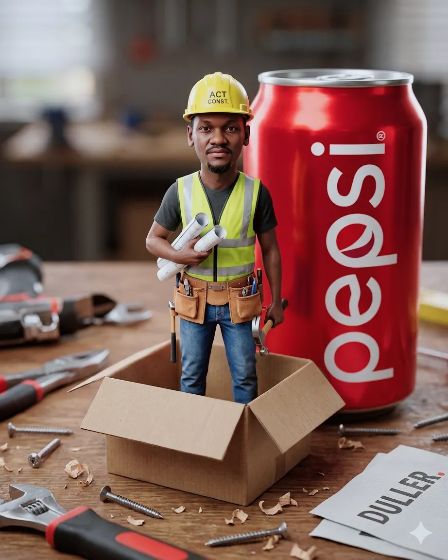 Construction Worker Miniature in a Cardboard Box output 2