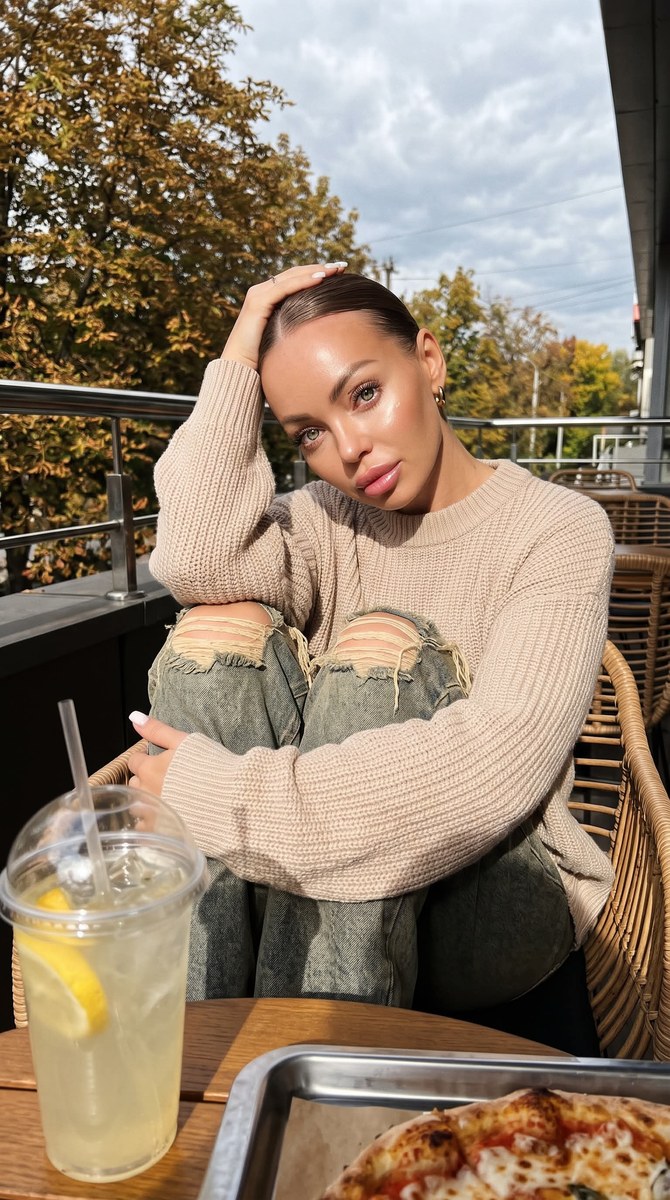 Casual Portrait on a Café Terrace