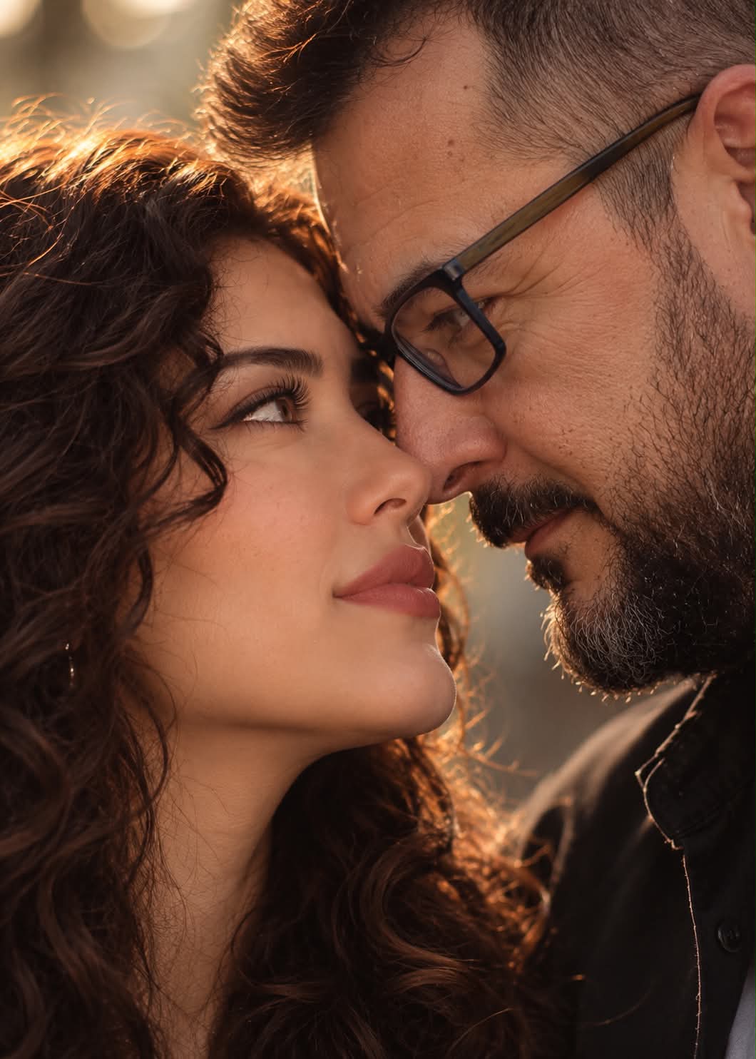 Cinematic Romantic Close-Up Portrait of a Couple