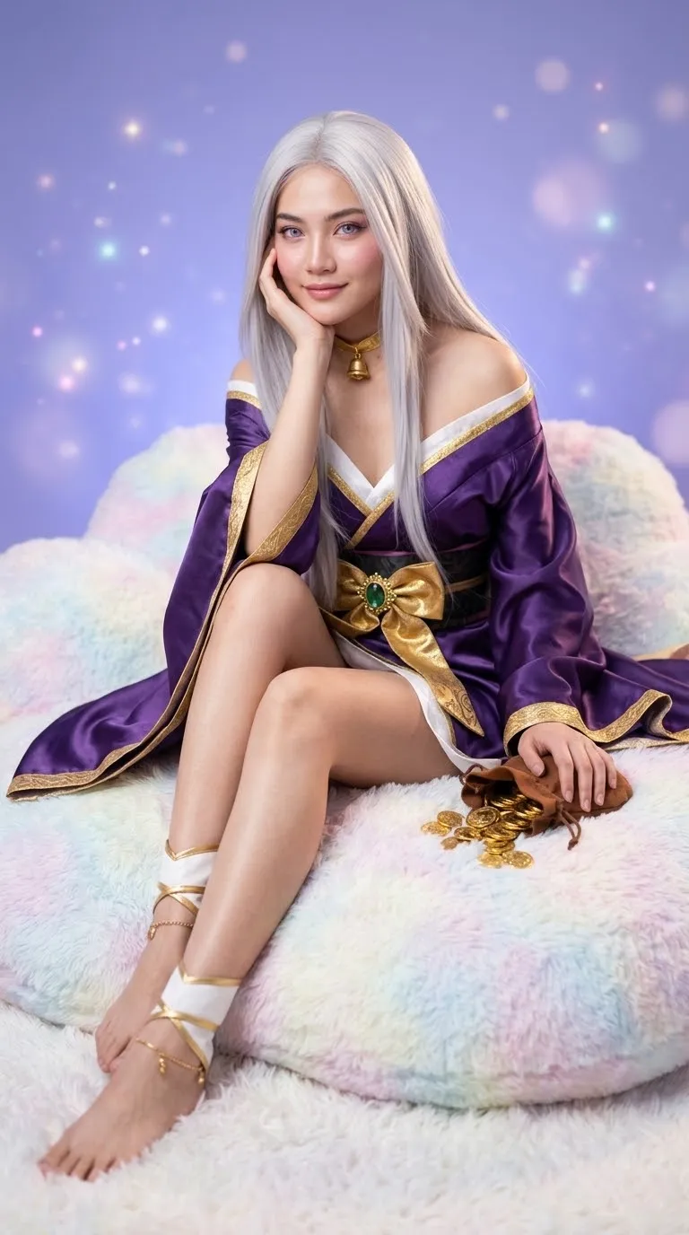 Silver-Haired Woman on a Cloud Cushion output 2