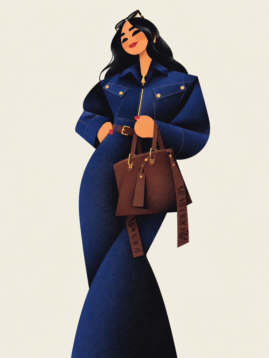 Geometric Editorial Character Poster from a Reference output 3