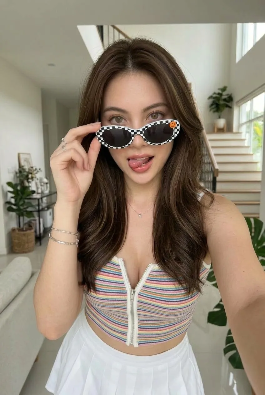 Checkerboard Sunglasses Fashion Selfie output 5