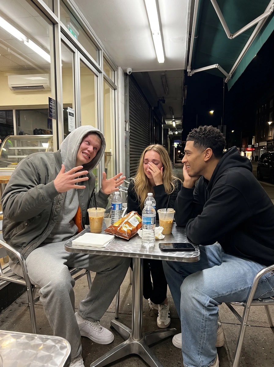 Late-Night Café Comfort with Football Stars output 4