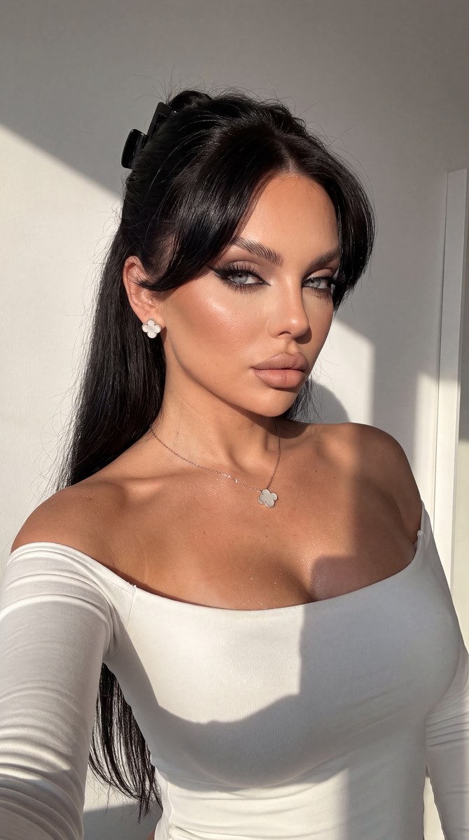 Hyperrealistic Glamour Smartphone Selfie