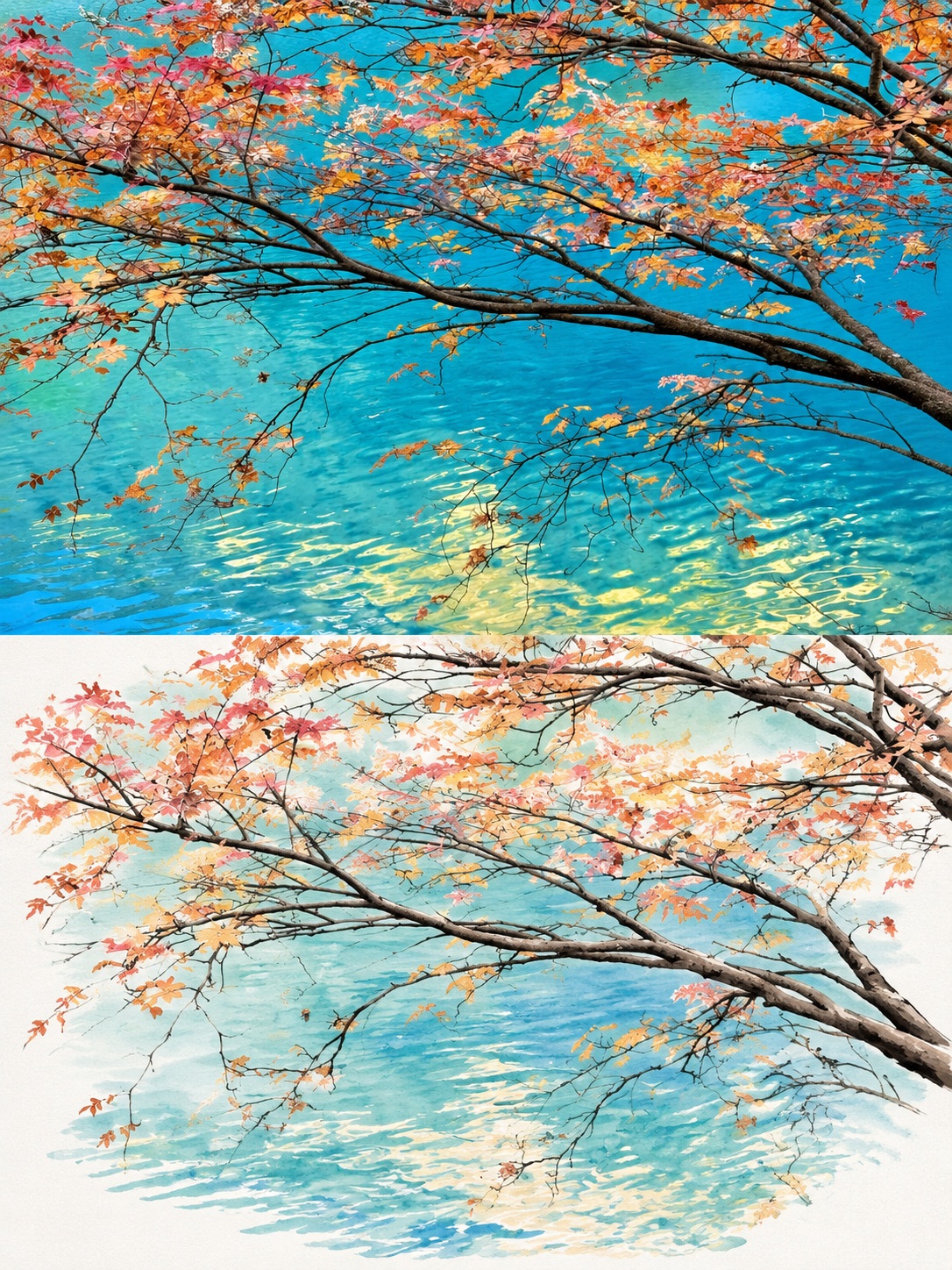 Original Photo and Yangliuqing-Style Comic