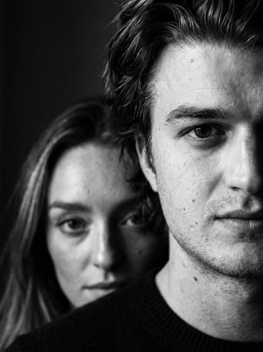 Cinematic Black-and-White Couple Portrait output 2
