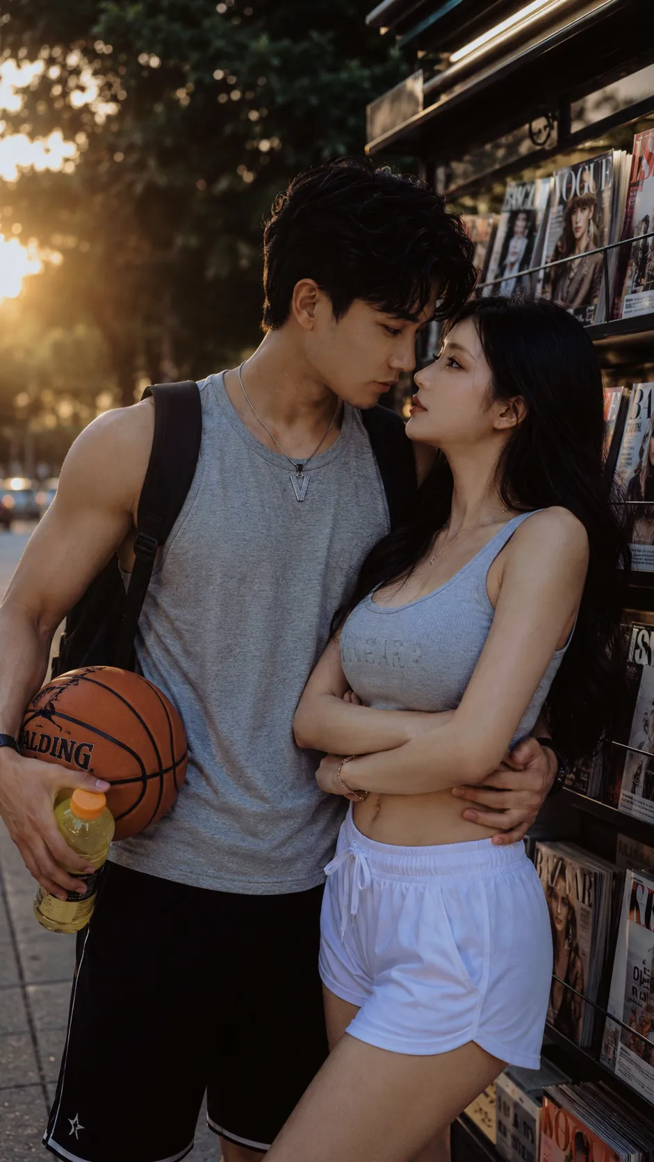 Golden-Hour Sportswear Editorial Couple Portrait