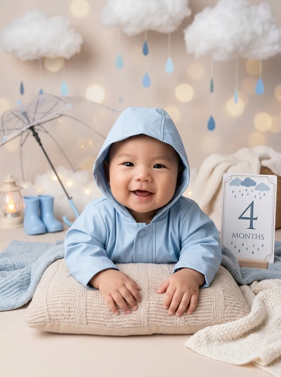 Cozy Rainy-Day Baby Milestone Portrait output 2