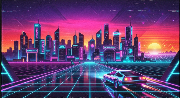 Create an 1980s-Inspired Synthwave Cityscape