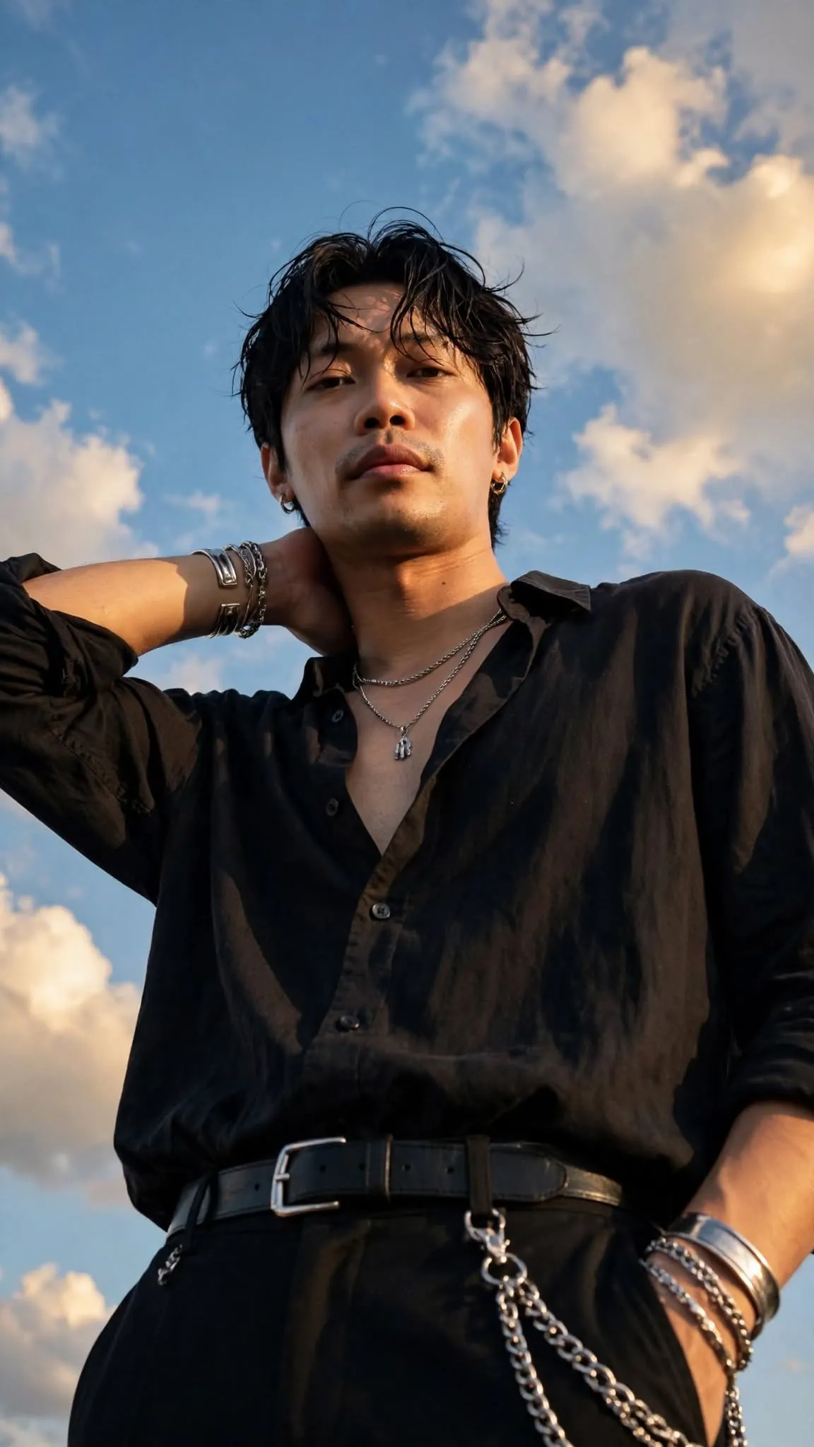 Low-Angle High-Fashion Portrait of a Young Man