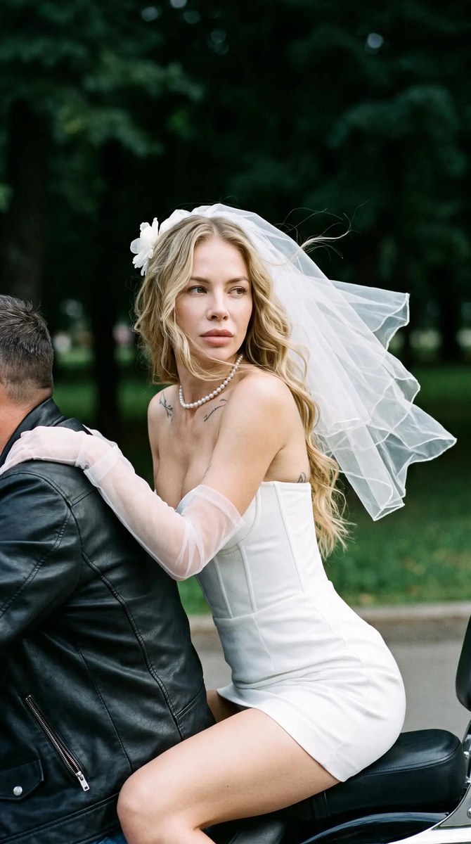 Windblown Bride on a Motorcycle output 3
