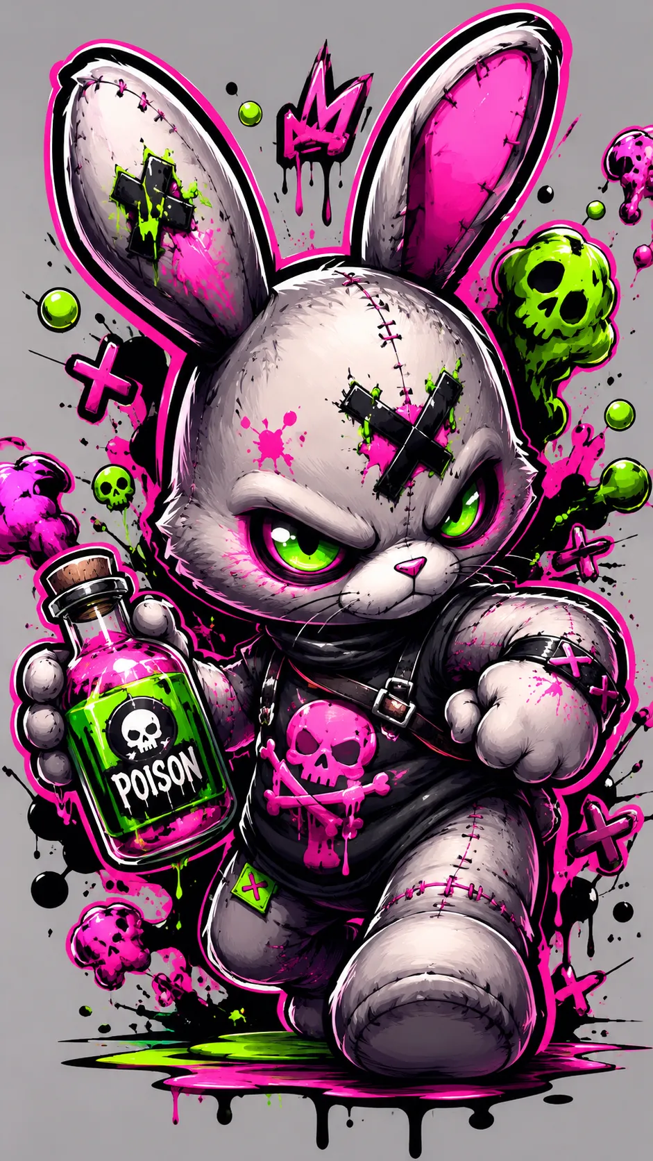 Urban Graffiti Cartoon Sticker Illustration output 4