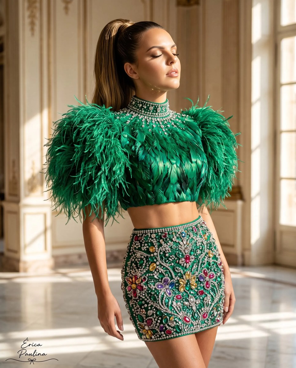 Emerald Couture Palace Editorial Portrait output 2