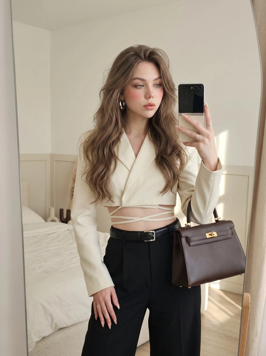 Quiet-Luxury Mirror Selfie