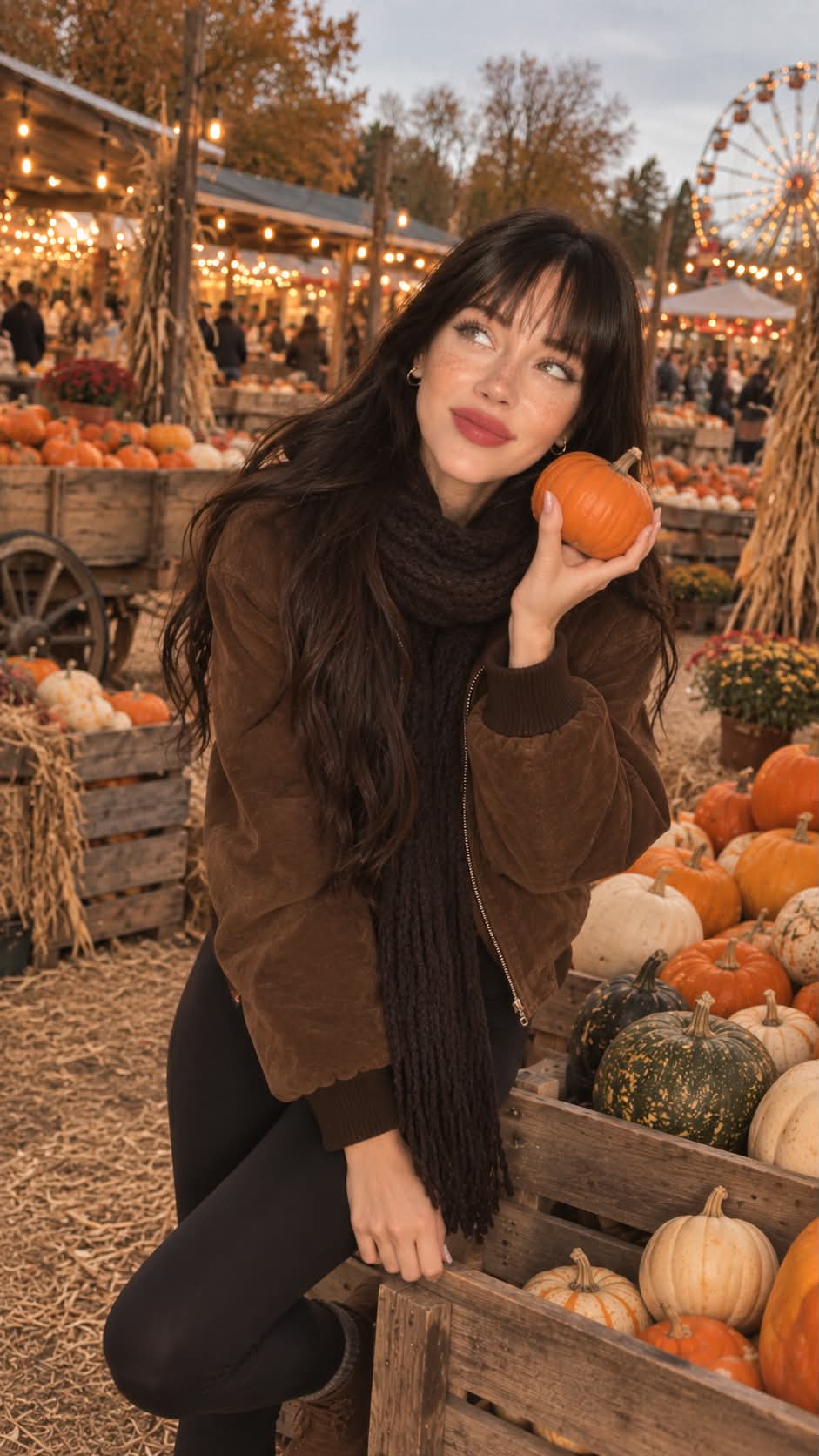 Photorealistic Autumn Pumpkin Patch Portrait output 1