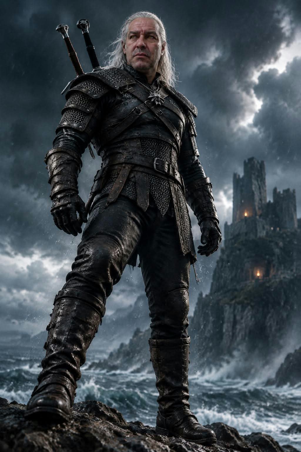 Photorealistic Full-Body The Witcher Character Portrait