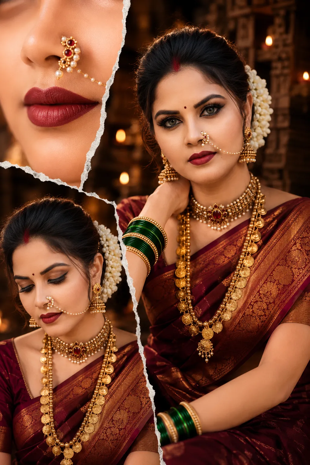 Maharashtrian Bridal Instagram Collage output 1