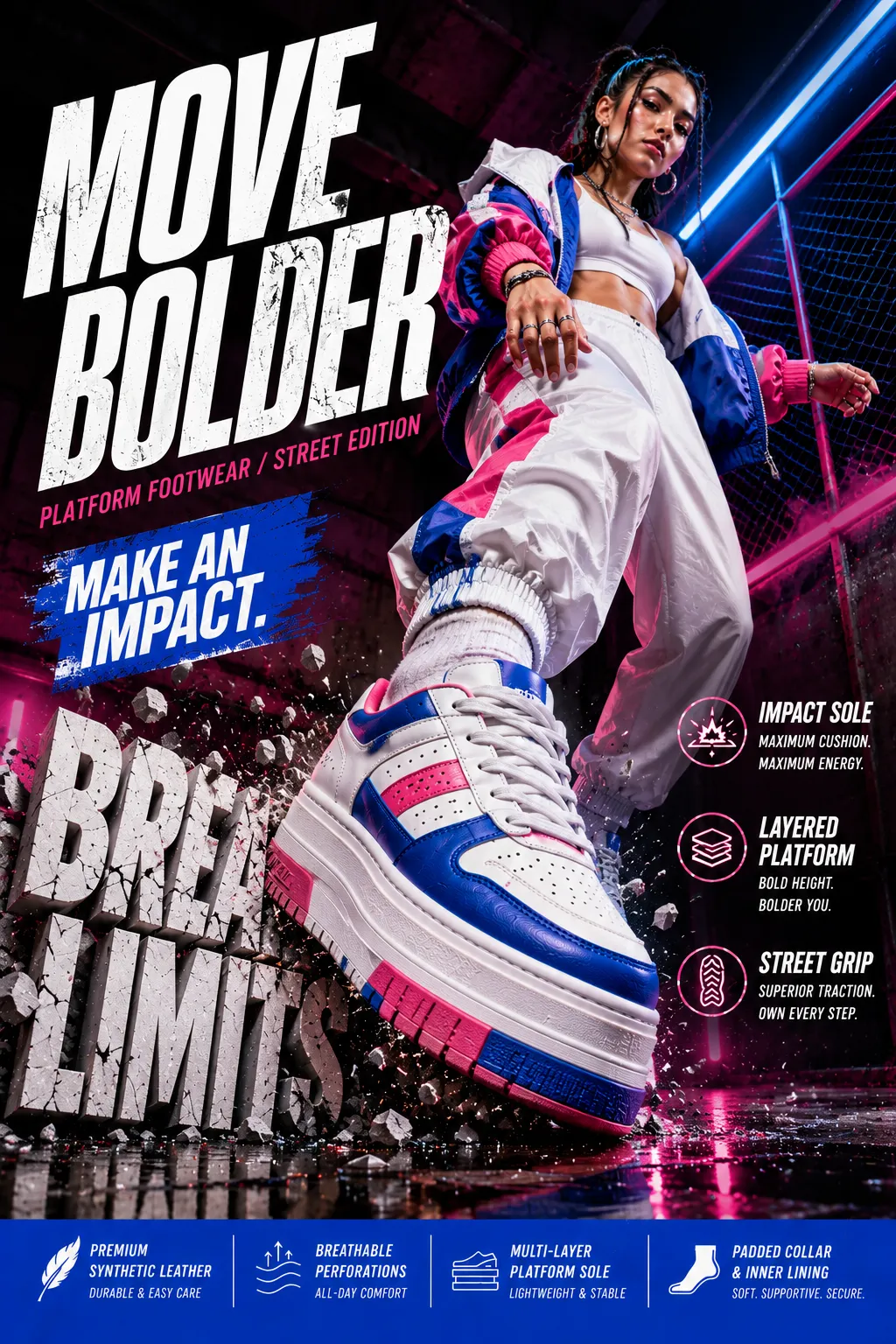 Platform Sneaker Sports-Fashion Campaign Poster output 2