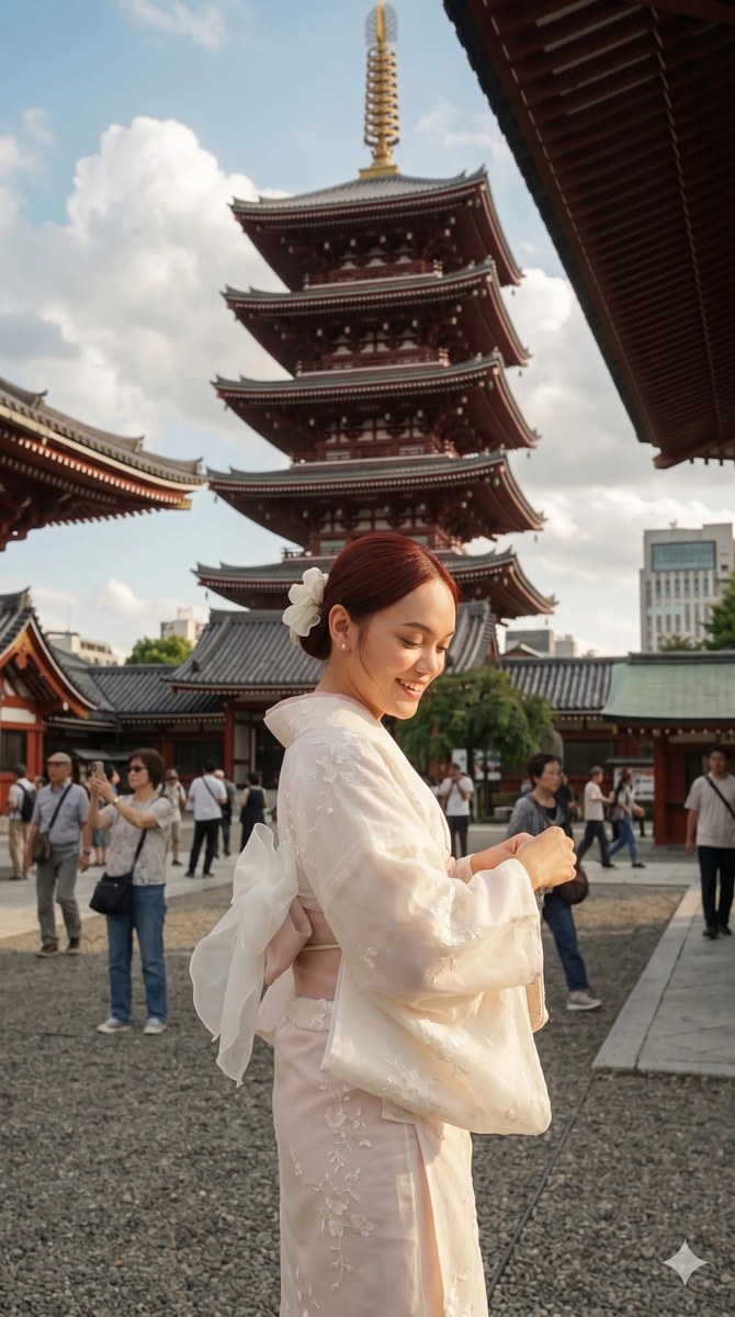 Sensō-ji Pagoda Kimono Travel Portrait output 2