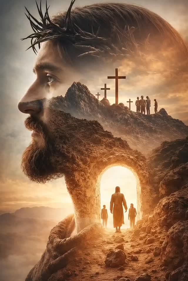 Jesus Christ Surreal Double-Exposure Portrait