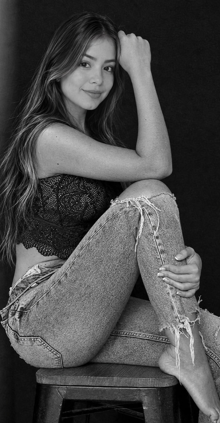Edgy Monochrome Studio Portrait