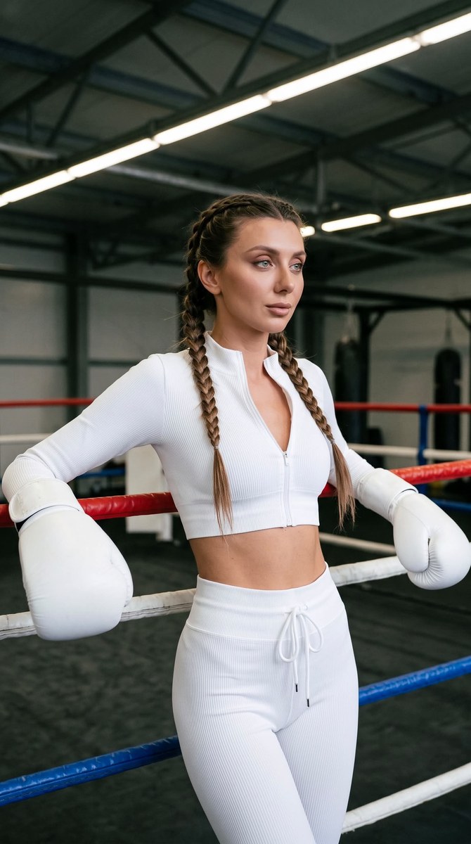 Cinematic Boxing-Ring Editorial Portrait