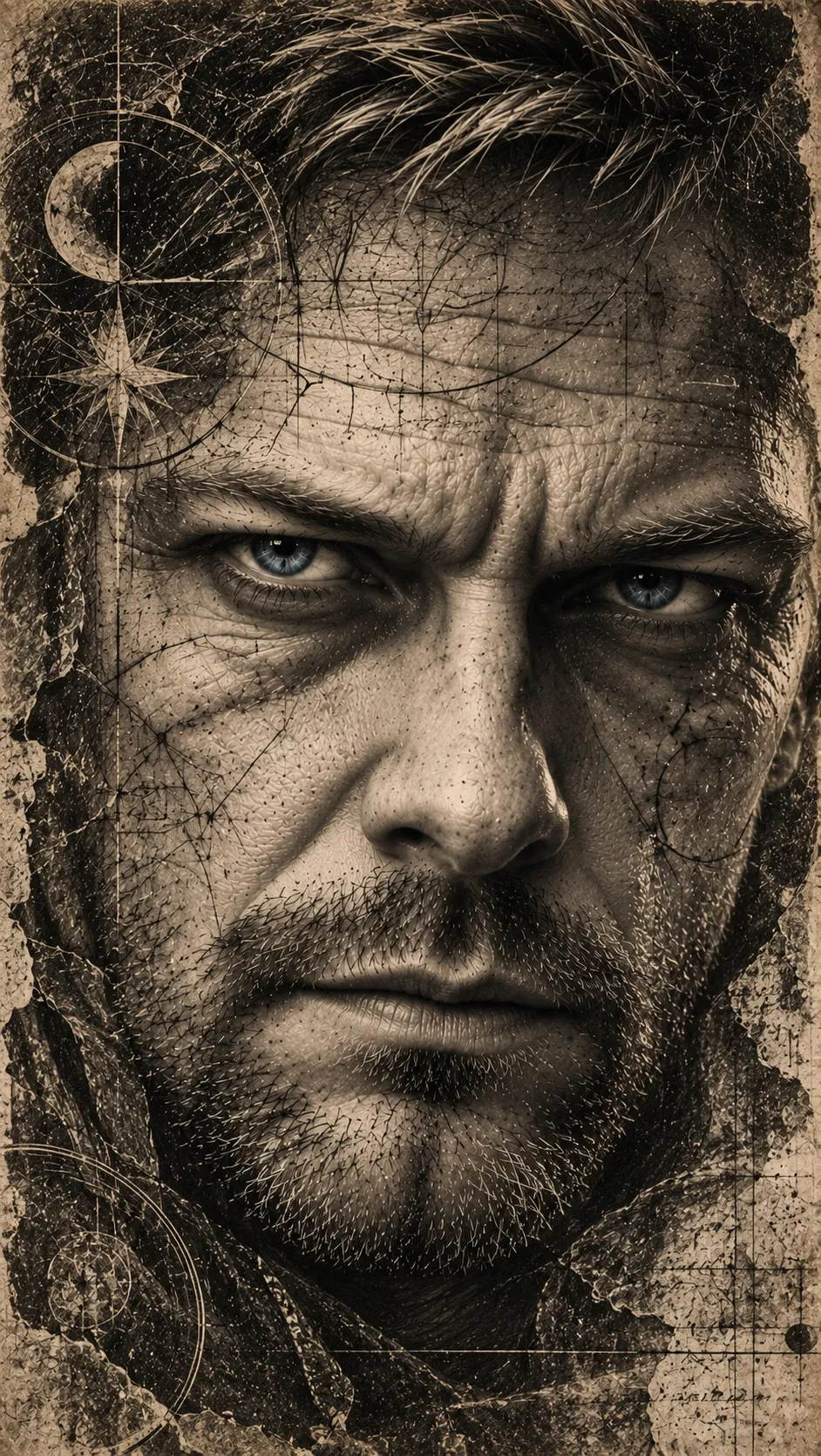 The Ancient Soul — Antique Sepia Portrait