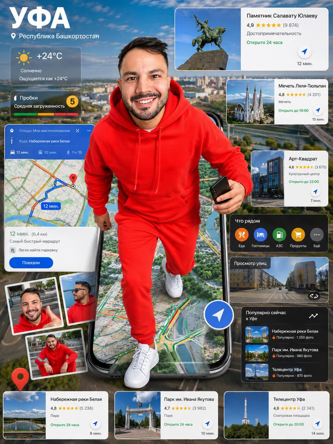 Travel-Tech Collage Poster with Your Portrait output 2