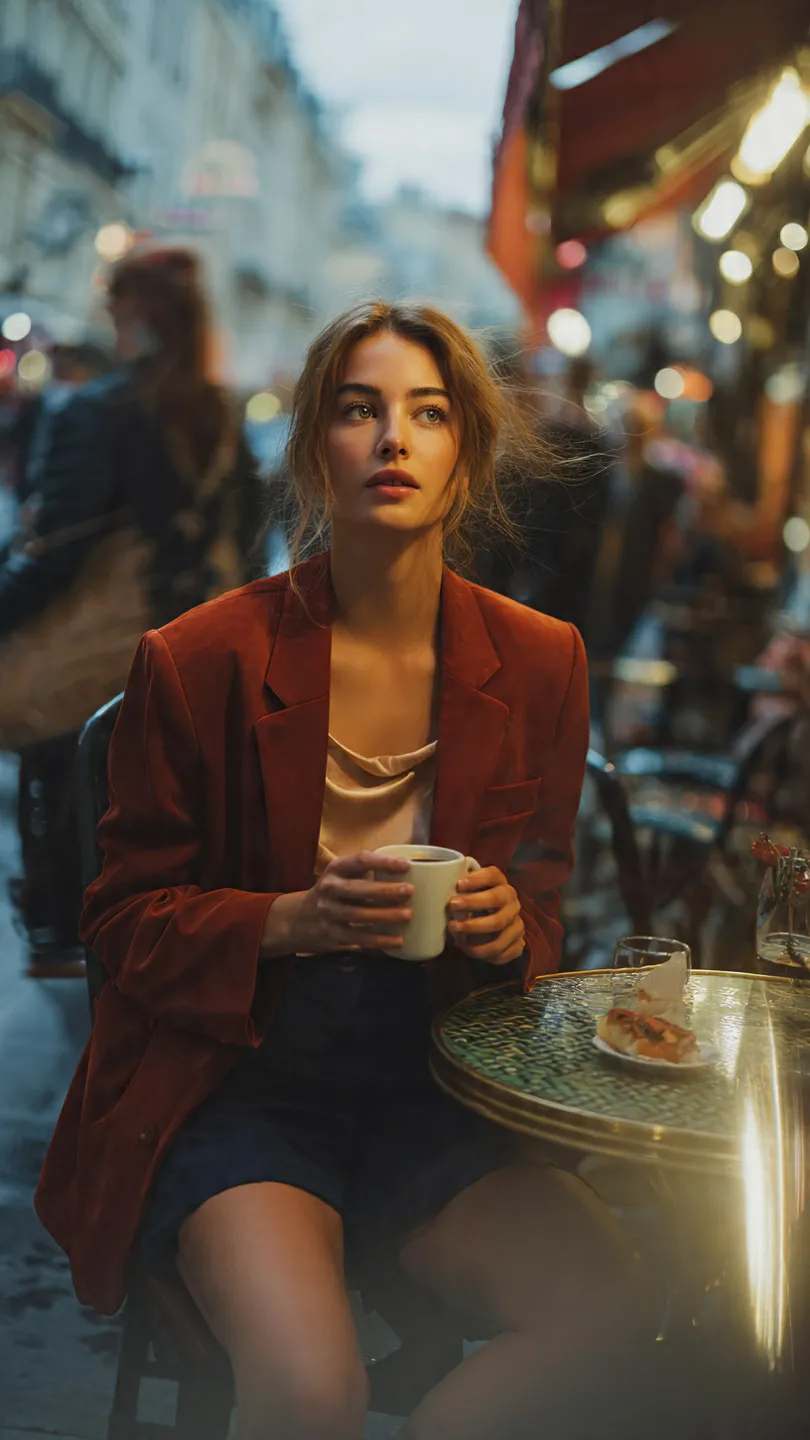 Cinematic Café Street Portrait output 1