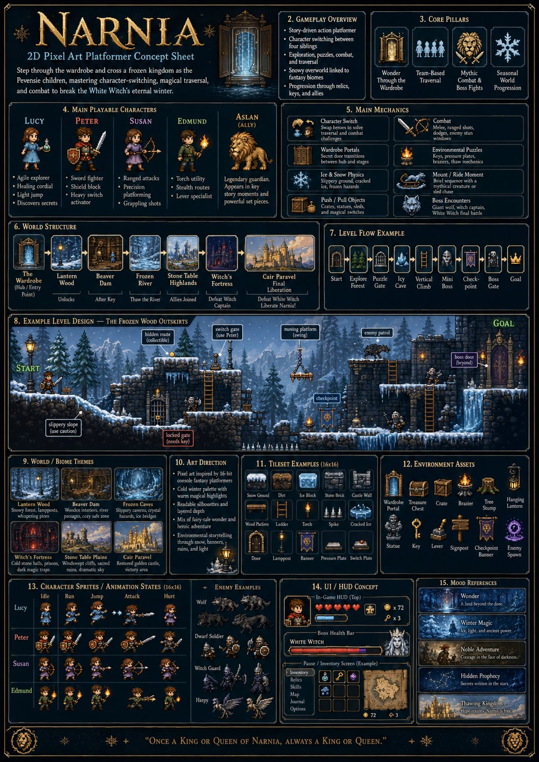 Film-to-Platformer Pixel-Art Game Design Board output 4