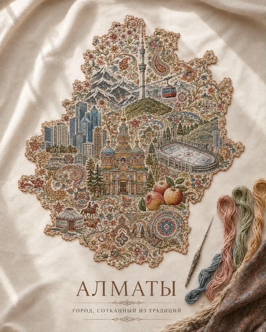 Kashmiri Embroidered City Travel Poster output 2