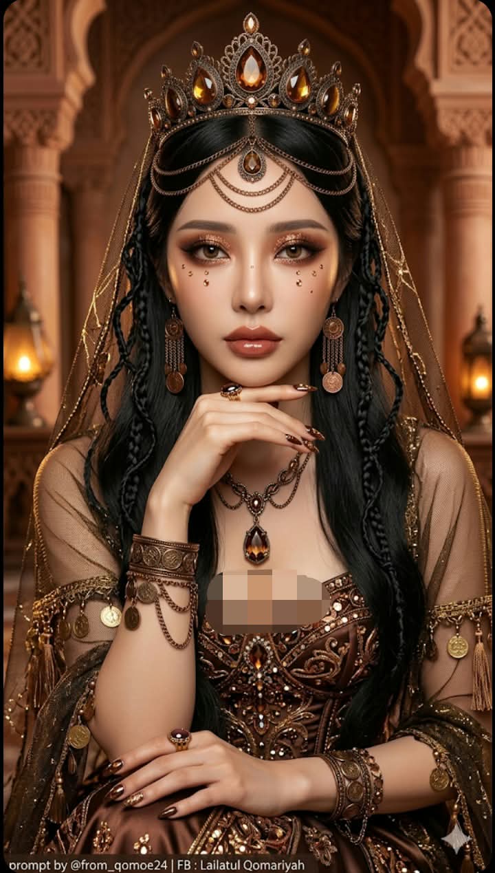 Warm Cinematic Portrait of an Ornately Adorned Young Woman output 2
