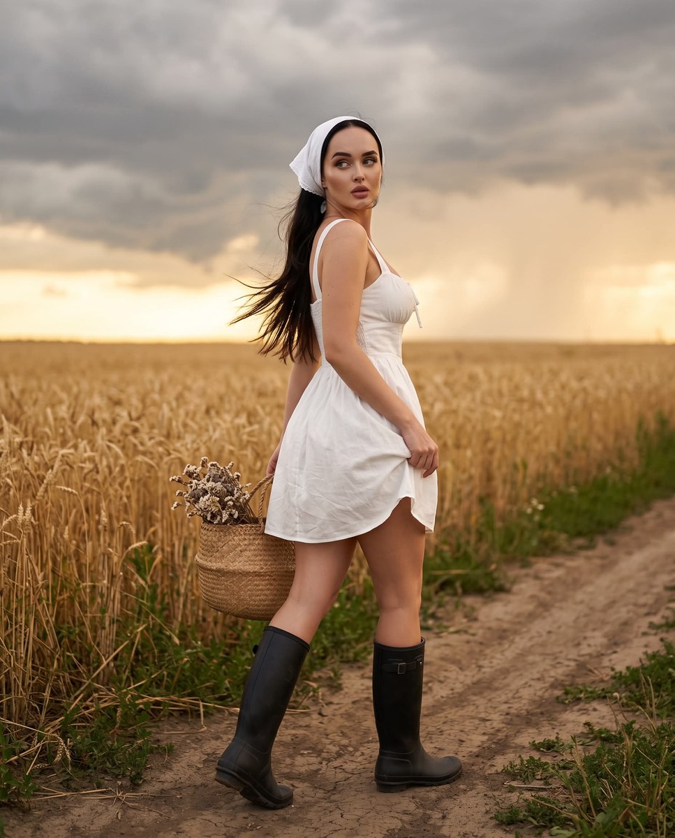Stormy Golden-Hour Countryside Fashion Editorial