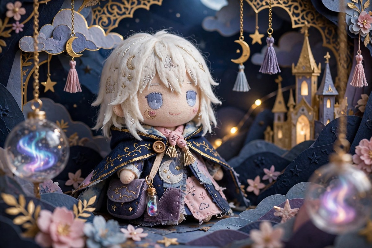 Your Handmade Plush in a Moonlit Miniature Theater