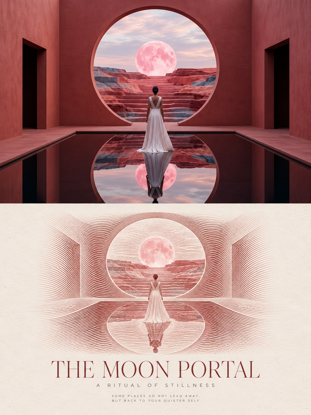 Experimental Art Poster with Flowing Line Engraving output 5