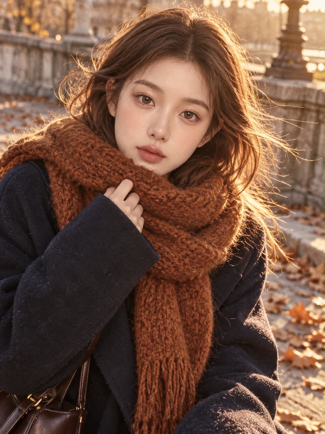 Cozy Winter Fashion Portrait in Dusty Rose output 5