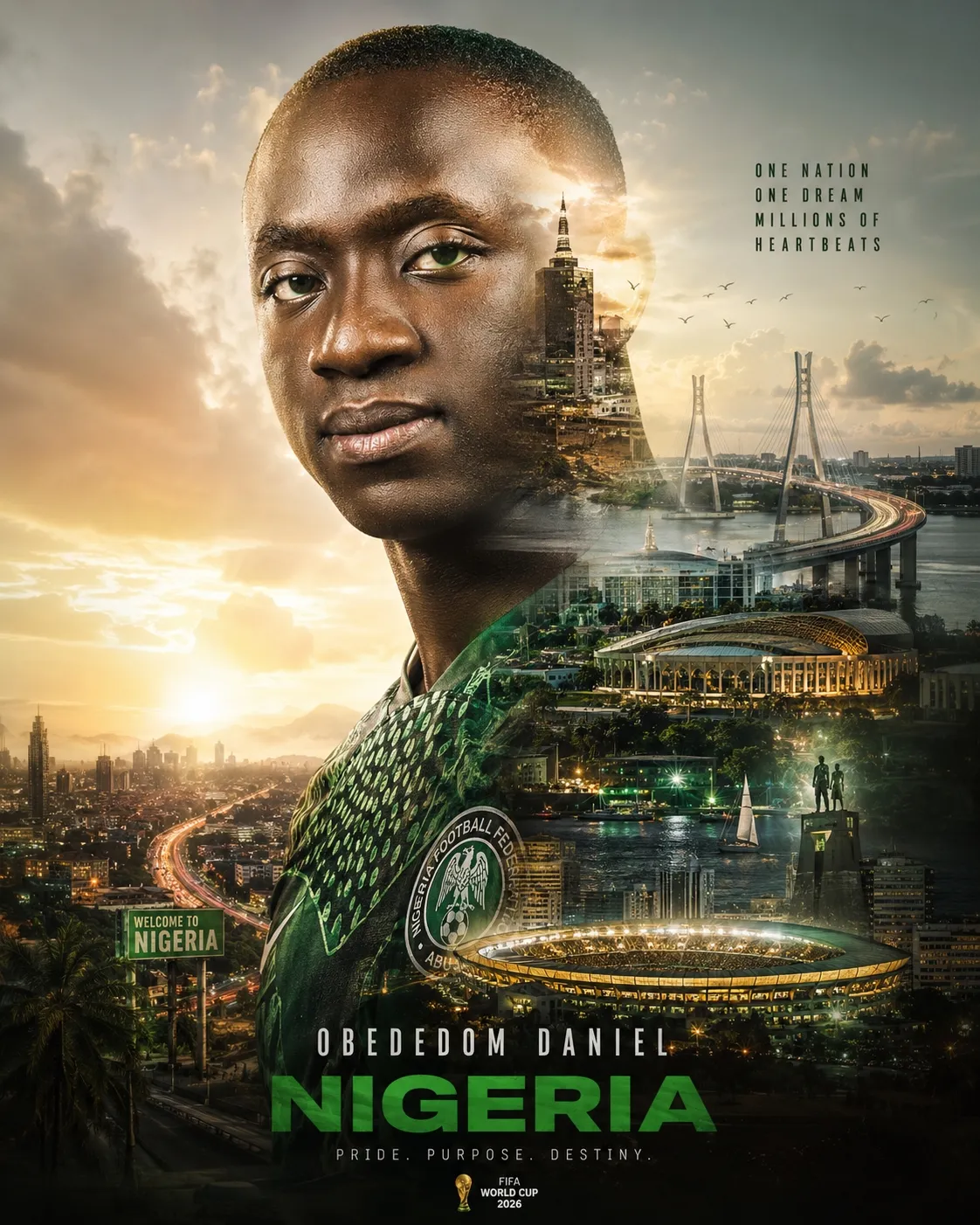 Cinematic Football Double-Exposure Travel Poster output 2