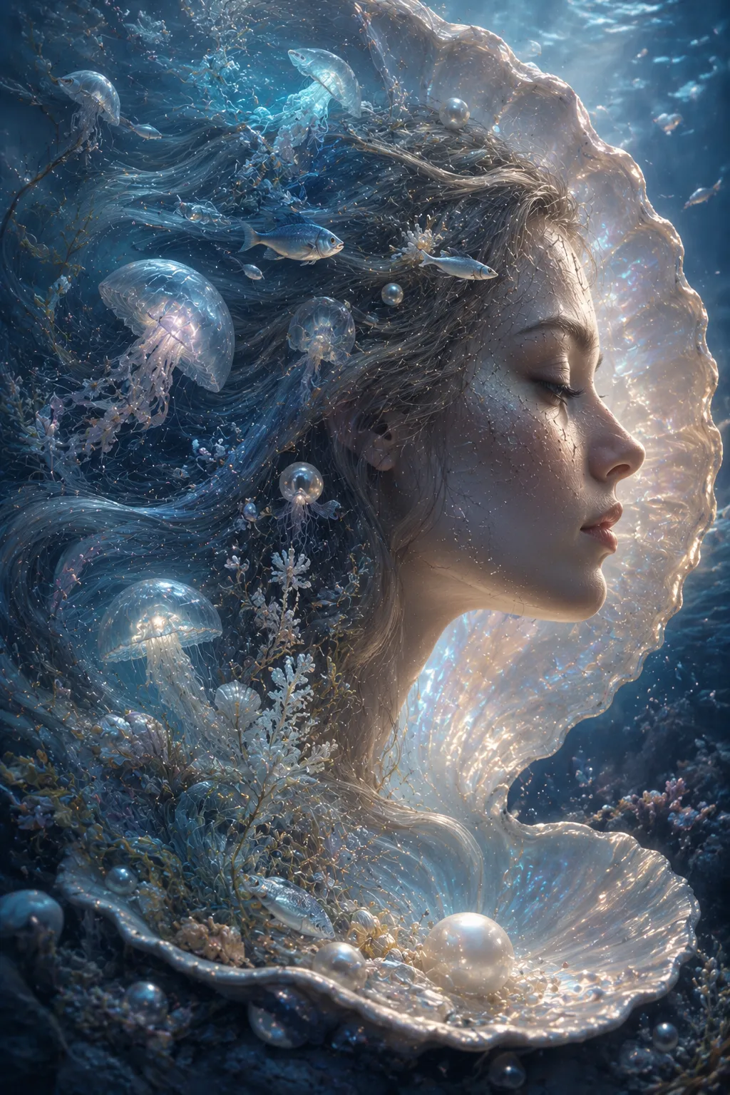 Karelian White Night: Double-Exposure Fantasy Portrait output 3