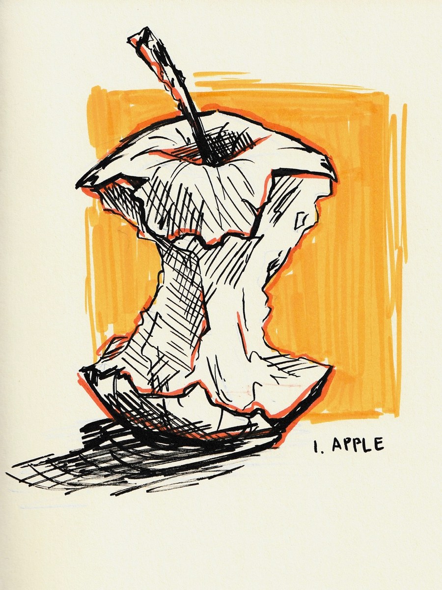 Inktober: Apple Drawing Prompt output 1