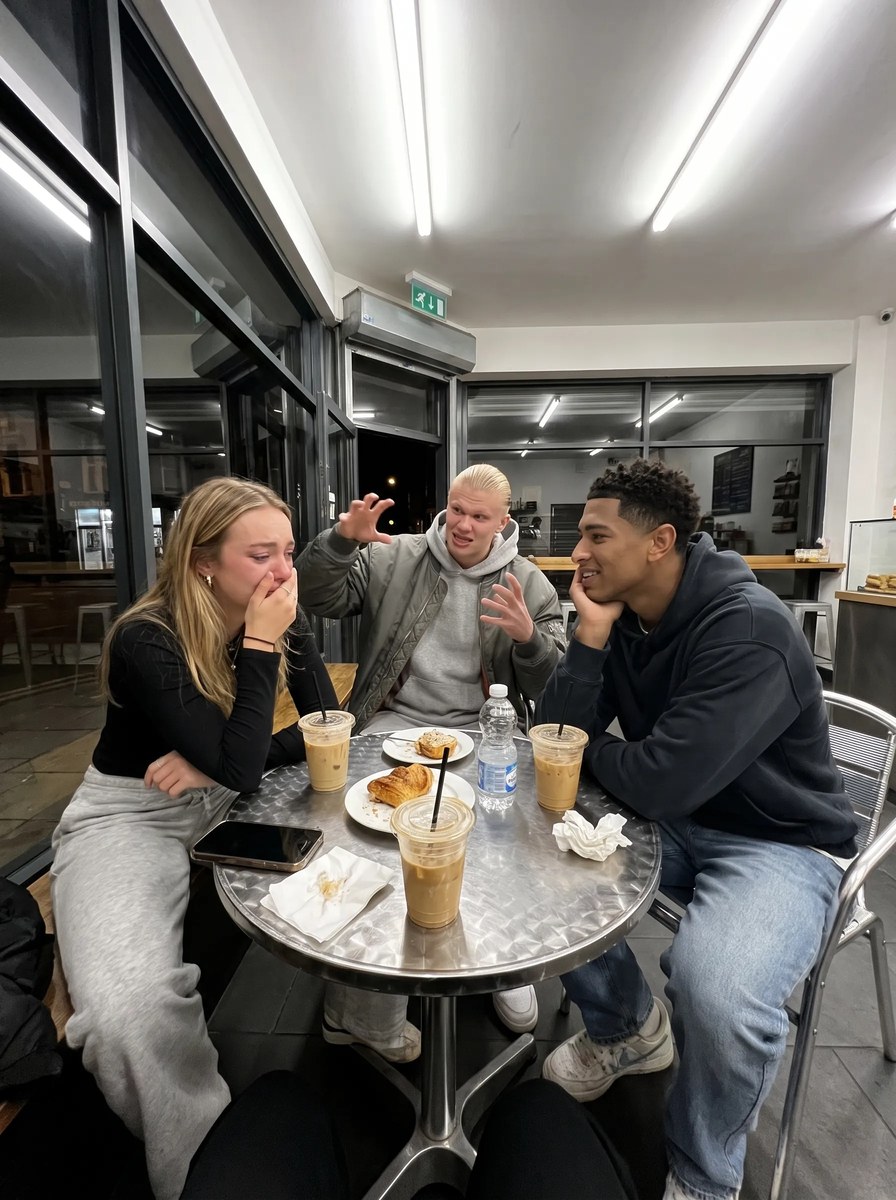 Late-Night Café Comfort with Football Stars