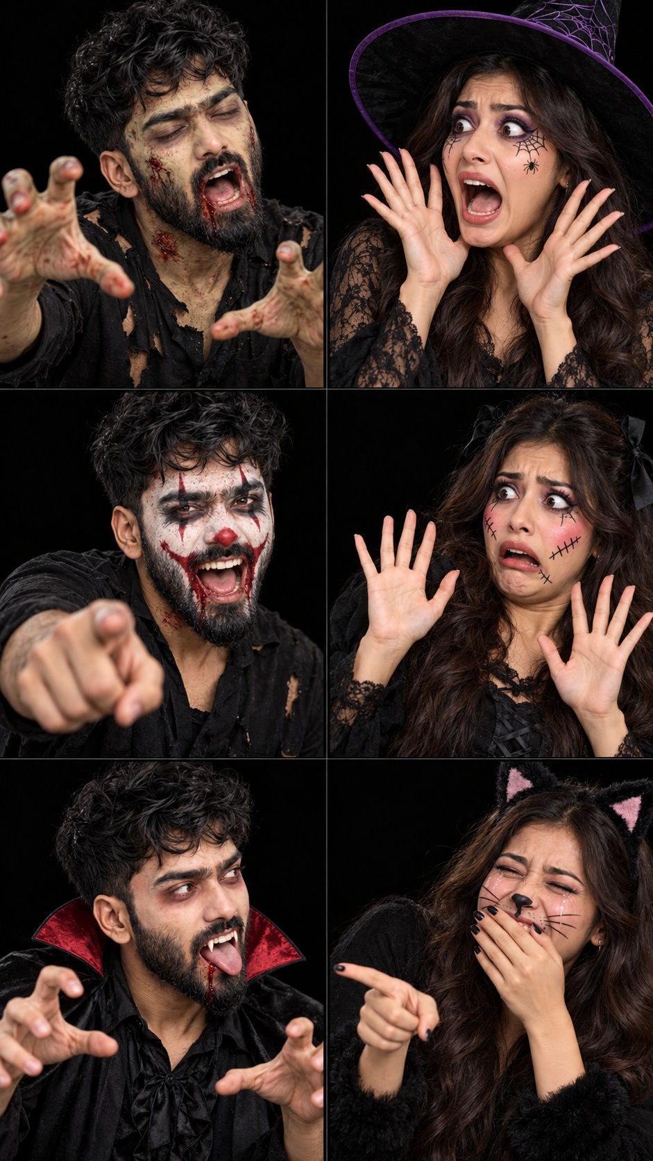 Six-Panel Halloween Portrait Collage