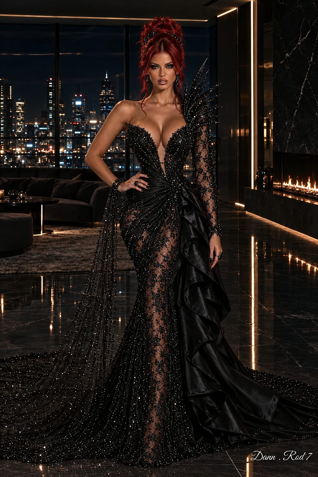 Elegance in Black: Couture Fashion Editorial