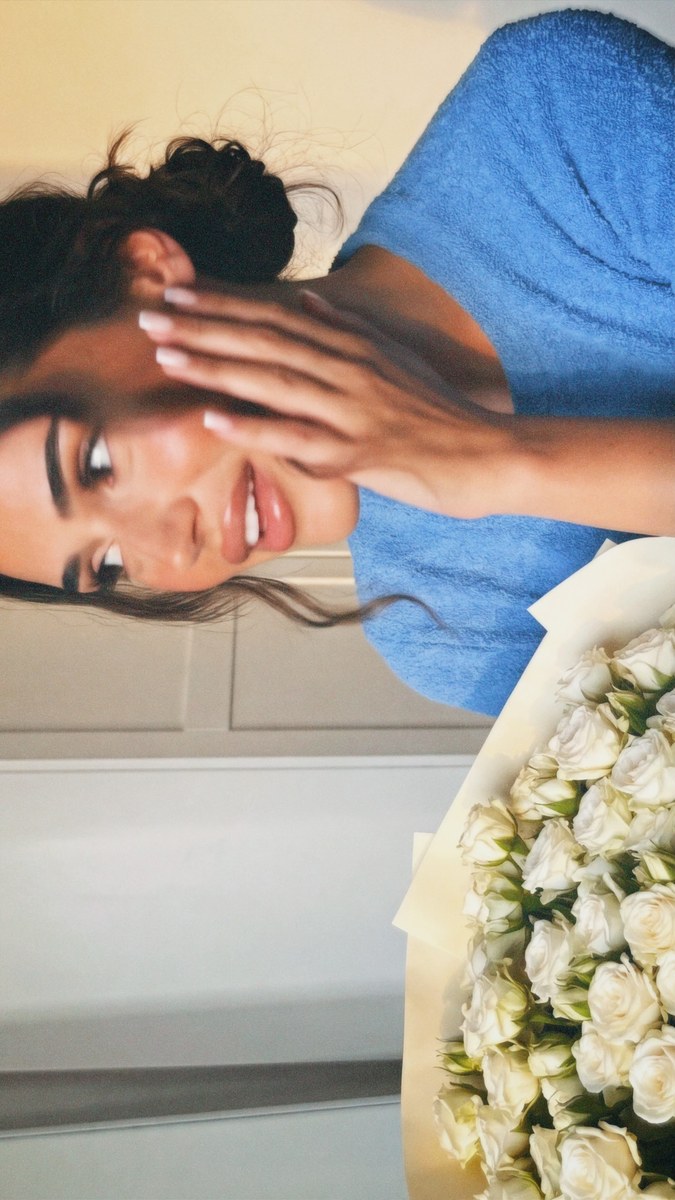 Candid Motion-Blurry Portrait with White Spray Roses output 2