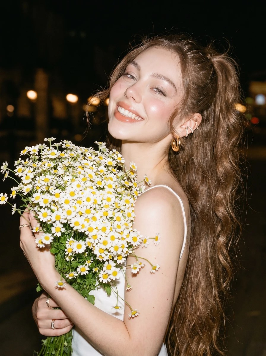 Candid Nighttime Daisy Portrait output 10
