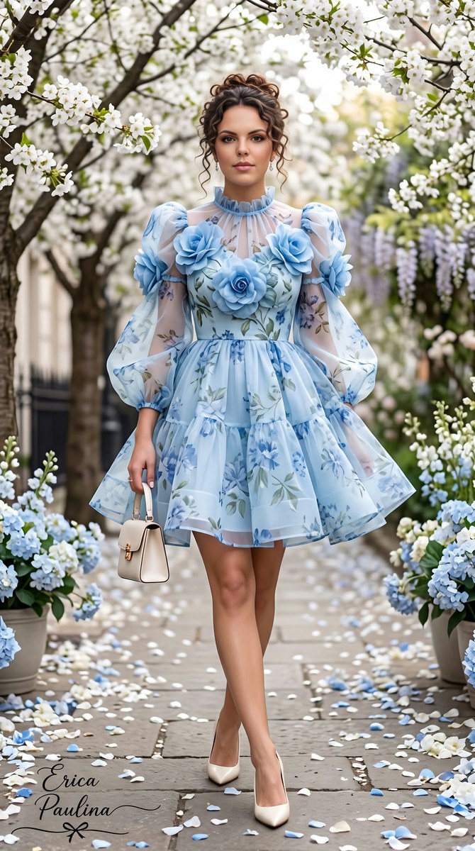 Blue Floral Couture in an Enchanted Garden output 5