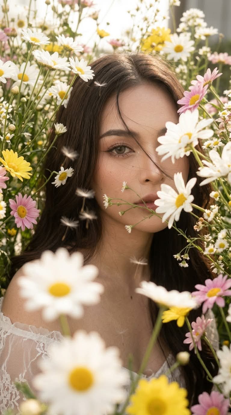 Dreamy Wildflower Flash Portrait output 3